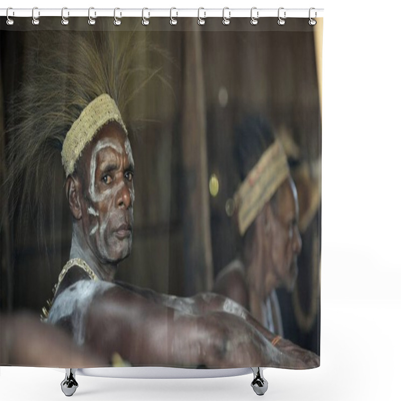 Personality  Man From The Tribe Of Asmat People Shower Curtains