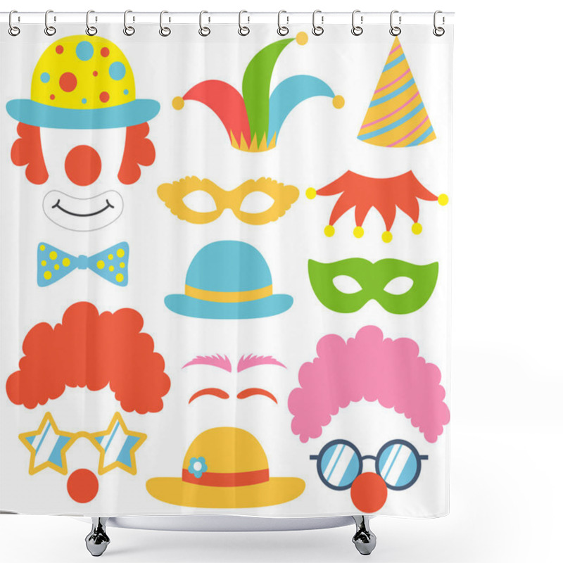 Personality  Clown Props Set Shower Curtains