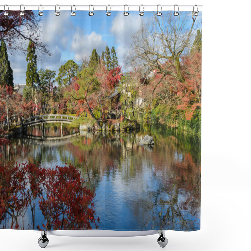 Personality  Beautiful Autumn View Of Hojo Pond At Eikando Or Zenrin-ji Temple In Kyoto, Japan Shower Curtains