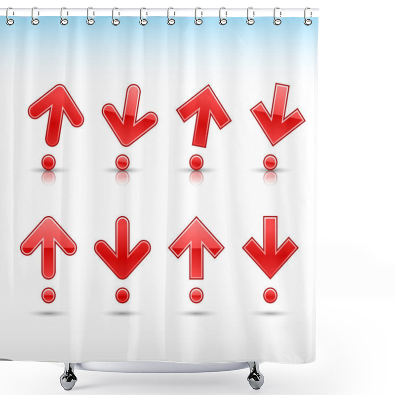 Personality  Red Arrow Sign In Form Of Exclamation Mark Shower Curtains