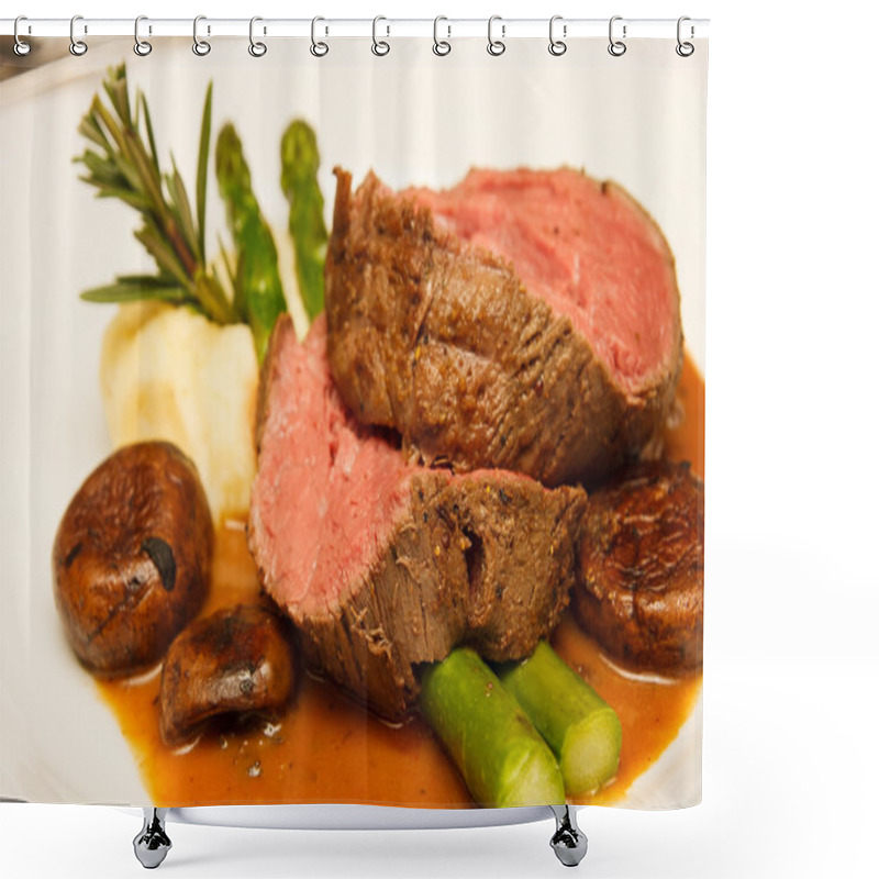 Personality  Prime Rib With Asparagus And Mushrooms Shower Curtains