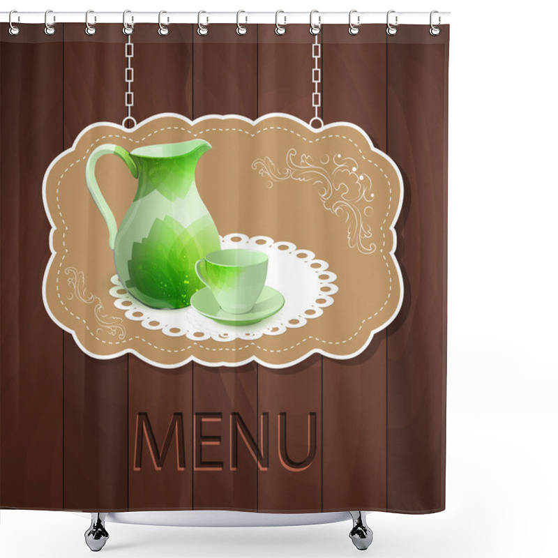 Personality  Vector Menu,  Vector Illustration  Shower Curtains