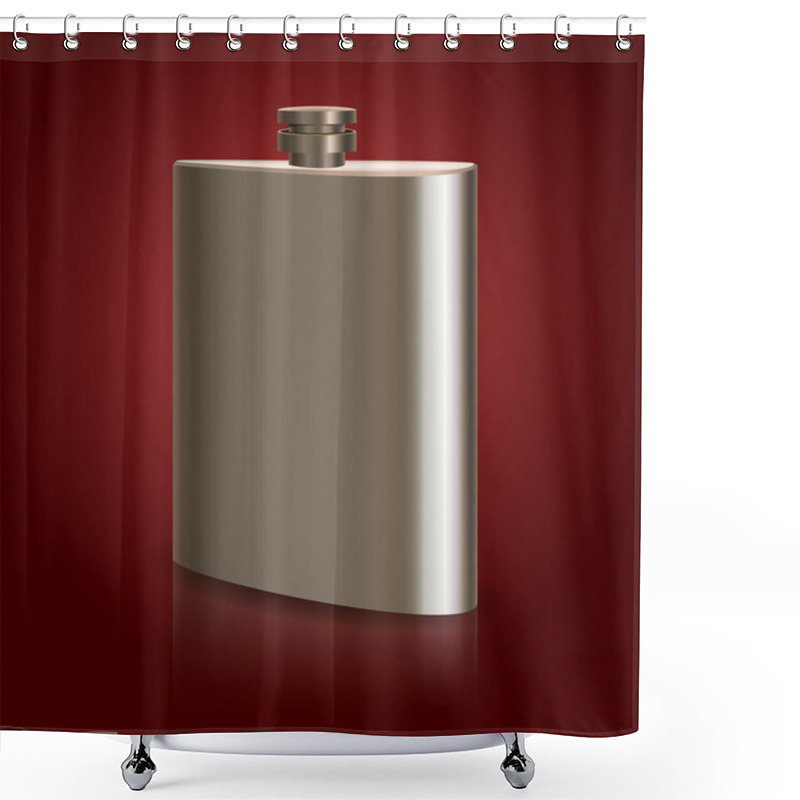 Personality  Stainless Hip Flask. Vector Shower Curtains