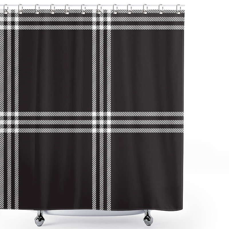 Personality  Black White Check Plaid Fabric Texture Seamless Pattern. Vector Illustration. Shower Curtains