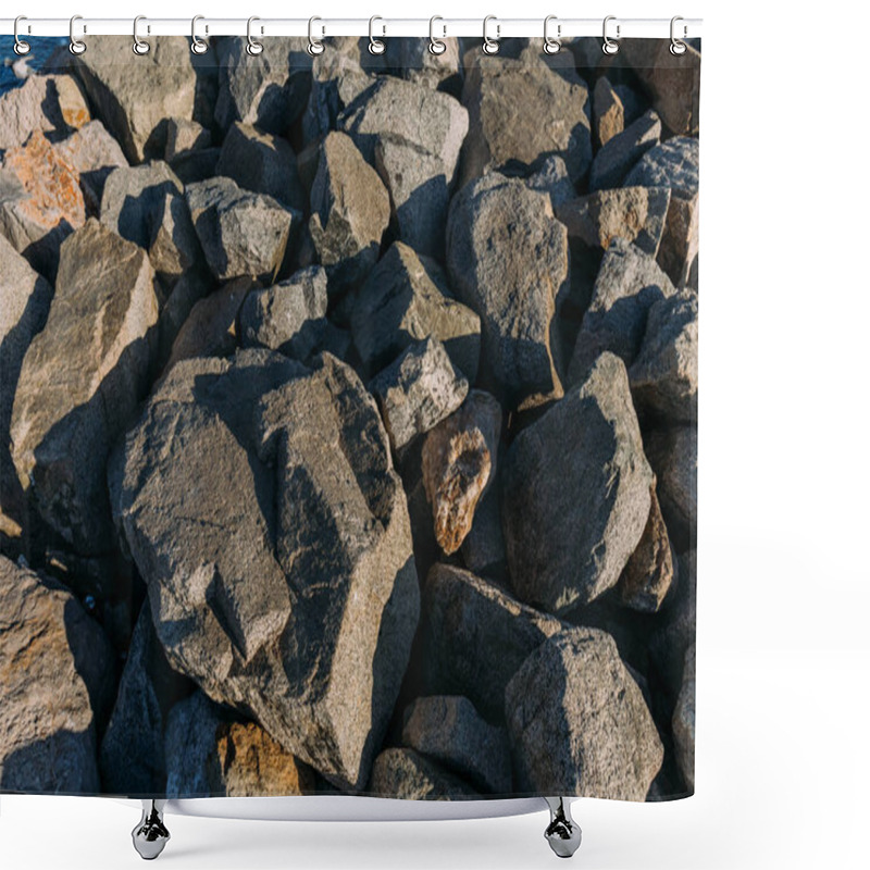 Personality  Natural Granite Stones Lighted With Sun, Barcelona, Spain Shower Curtains