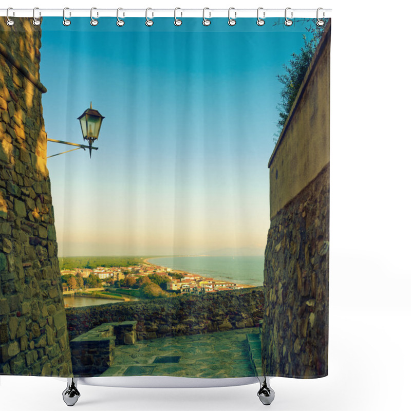 Personality  Castiglione Della Pescaia, Lamp And Terrace Sunset View On The S Shower Curtains