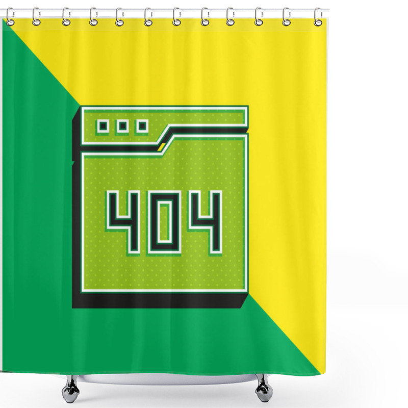 Personality  404 Error Green And Yellow Modern 3d Vector Icon Logo Shower Curtains