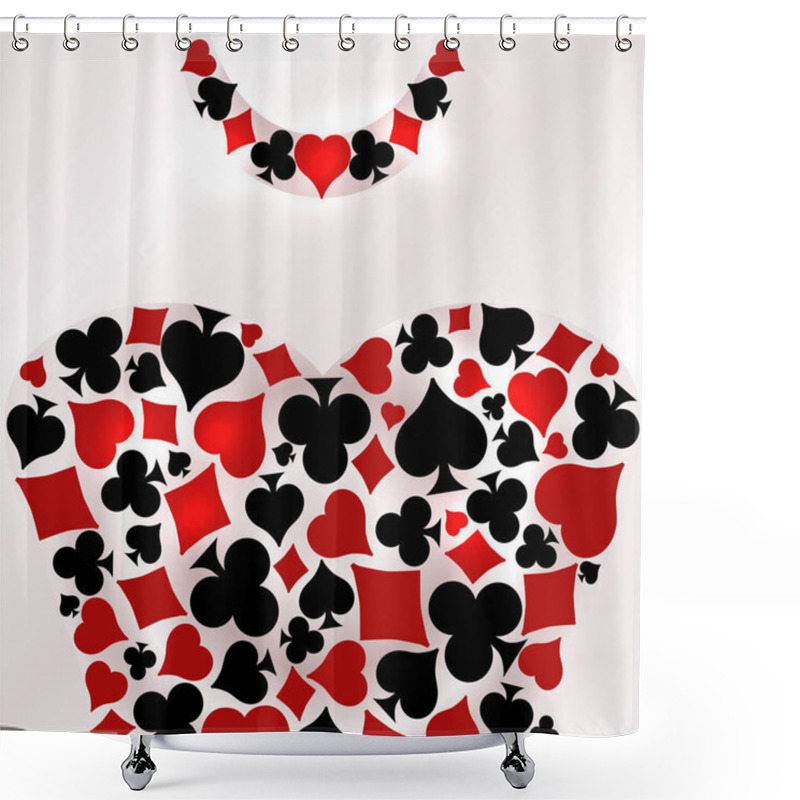 Personality  Casino Poker Vip Card For Woman, Vector Illustration Shower Curtains