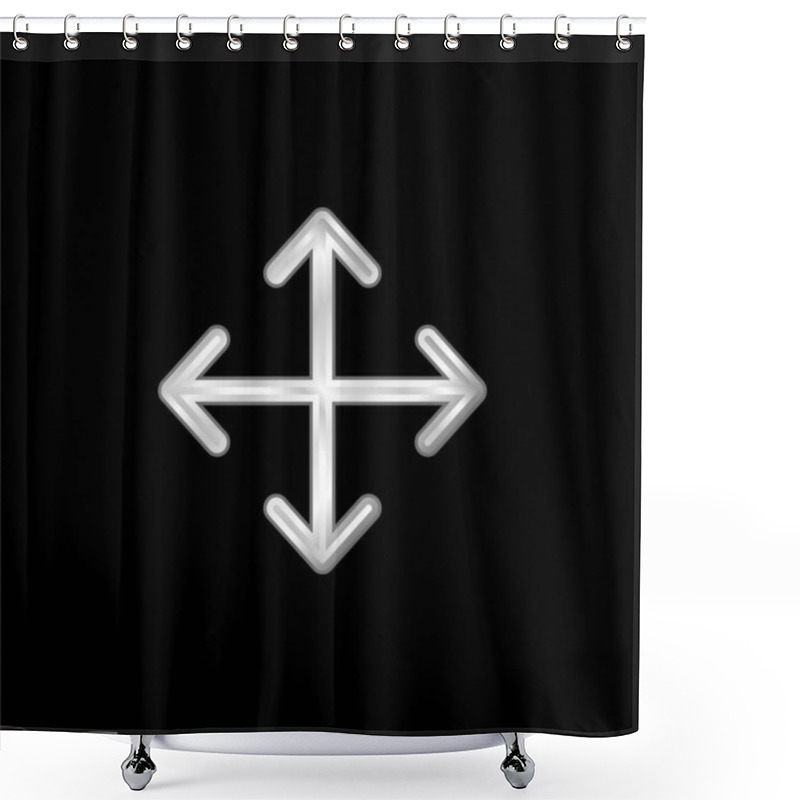 Personality  Arrows Silver Plated Metallic Icon Shower Curtains