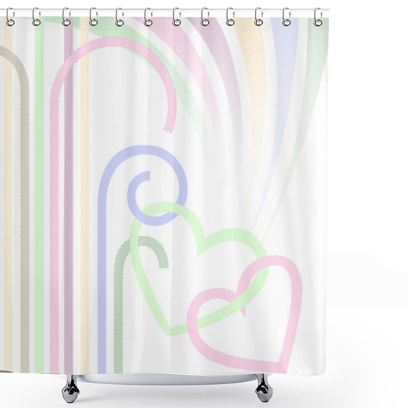 Personality  Hearts On A White Background Shower Curtains