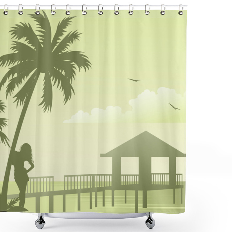 Personality  Beach- Shower Curtains