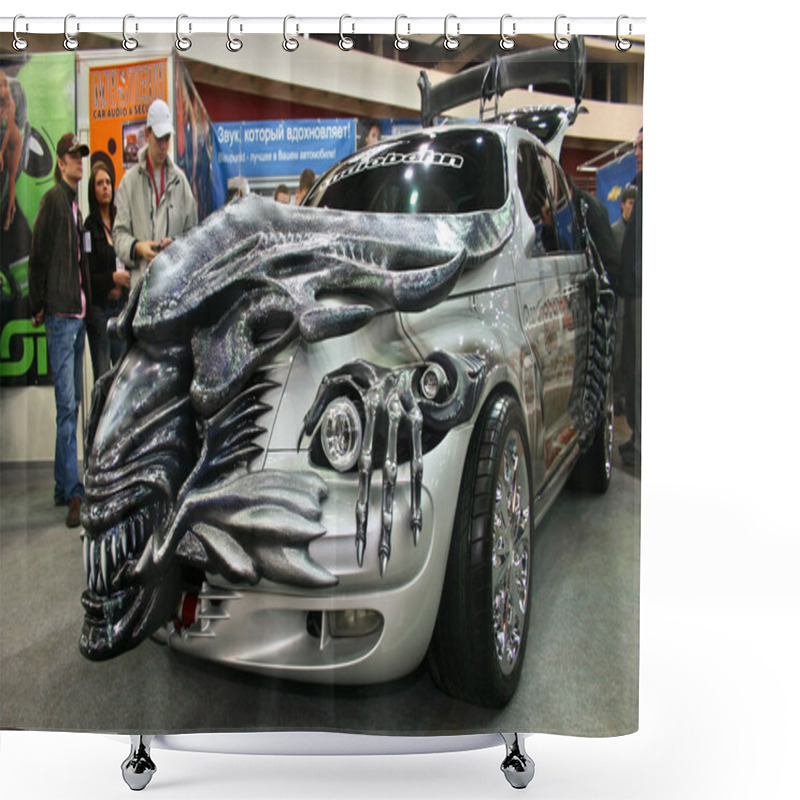 Personality  Car Tuning Style Alien, This Alien-themed PT Cruiser Was  Shown At Motor Show. Shower Curtains