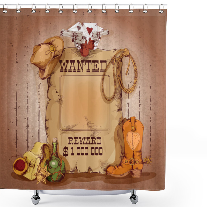 Personality  Wild West Poster Shower Curtains