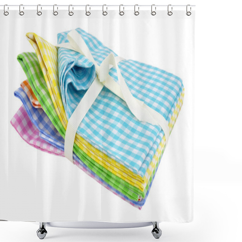 Personality  Pack Of Gingham Fabric Shower Curtains