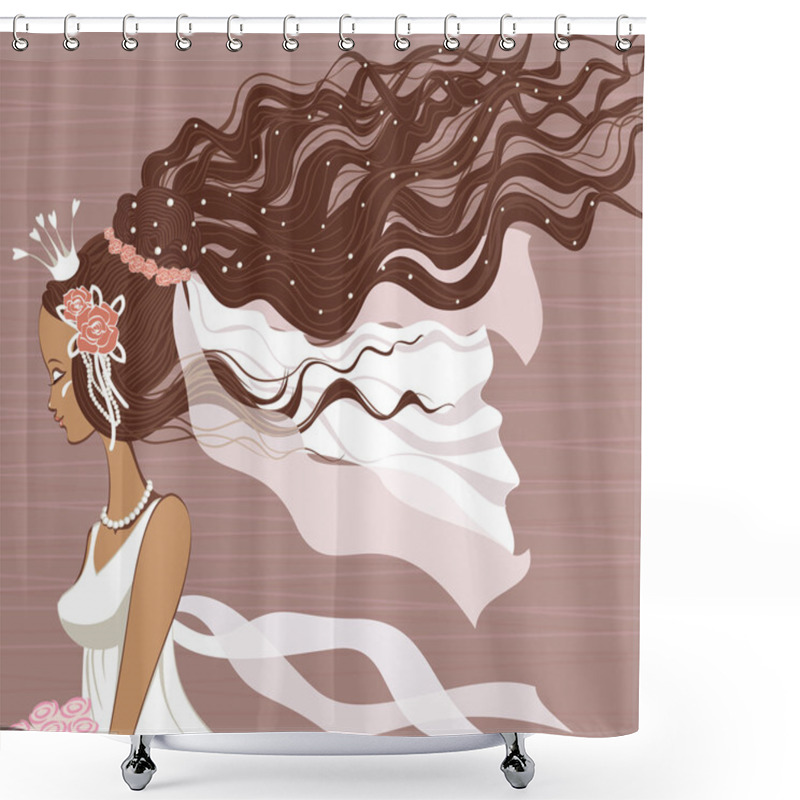 Personality  Bride Shower Curtains