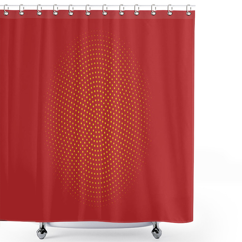 Personality  Red Halftone Circle Background Shower Curtains