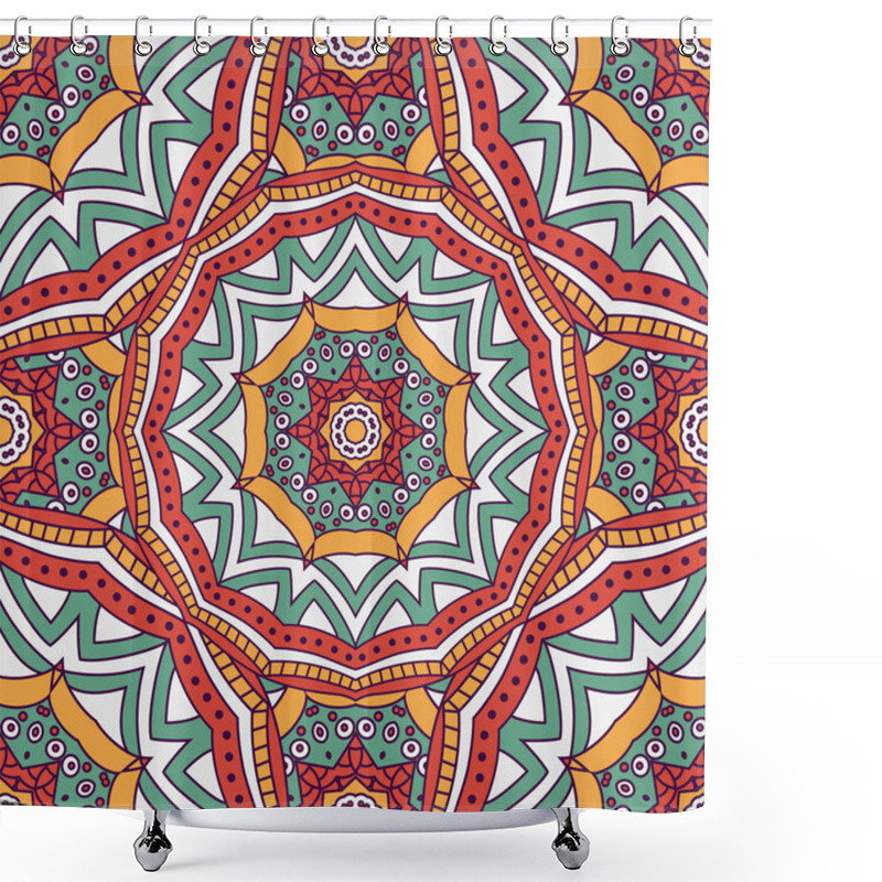 Personality  Seamless  Vector  Background With Mandala. Shower Curtains