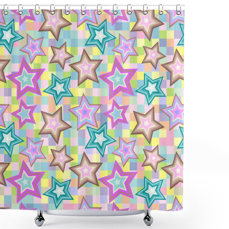 Personality  Seamless Star Pattern Shower Curtains