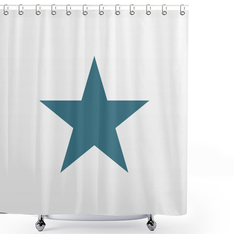 Personality  Star Icon Isolated On Background. Modern Simple Sparkle Flat Sign. Business, Internet Concept. Trend Shower Curtains