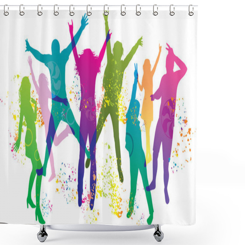 Personality  Young On The Party . The Dancing Teenagers. Shower Curtains