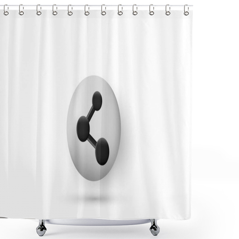 Personality  3d Stone Web 20 Rouded Button Share Symbol Shower Curtains