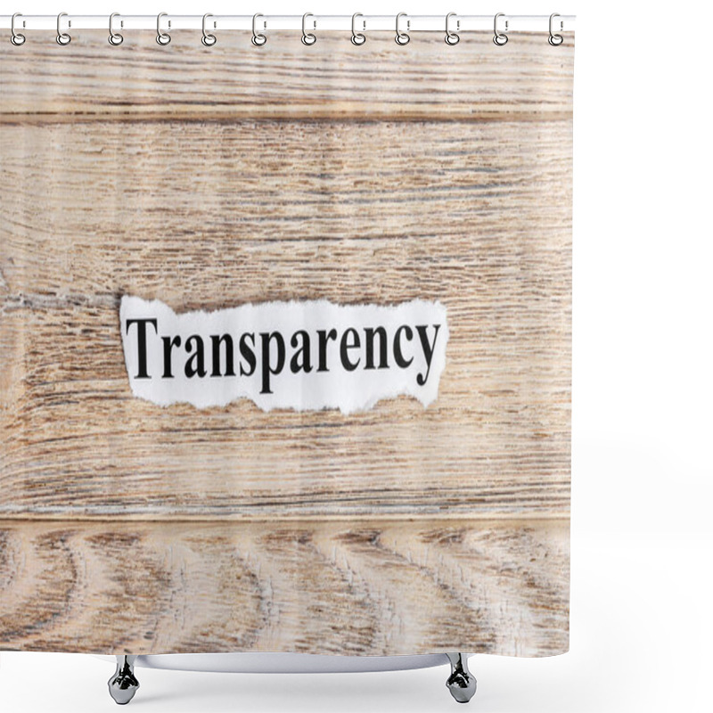 Personality  Transparency Text On Paper. Word Transparency On Torn Paper. Concept Image Shower Curtains