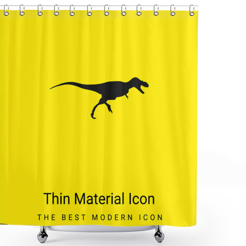 Personality  Albertosaurus Dinosaur Side View Shape Minimal Bright Yellow Material Icon Shower Curtains