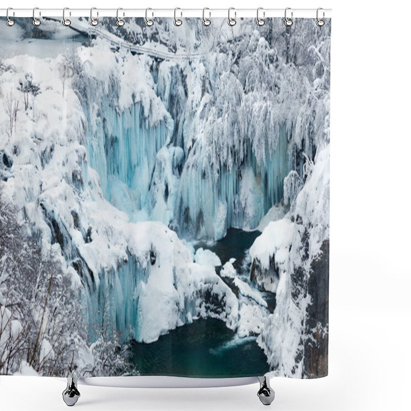 Personality  Winter In Plitvice Lakes National Park, Croatia Shower Curtains