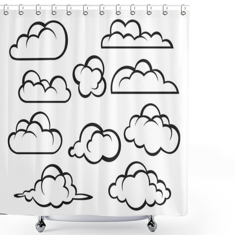 Personality  Set Of Clouds Shower Curtains