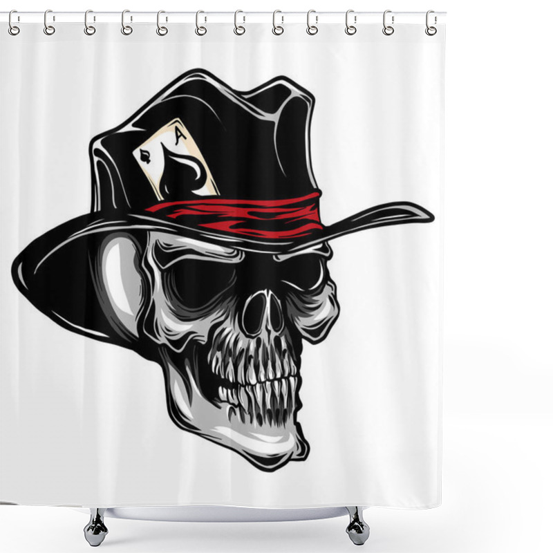 Personality  Skull With Top Hat And Ace Of Spades Shower Curtains