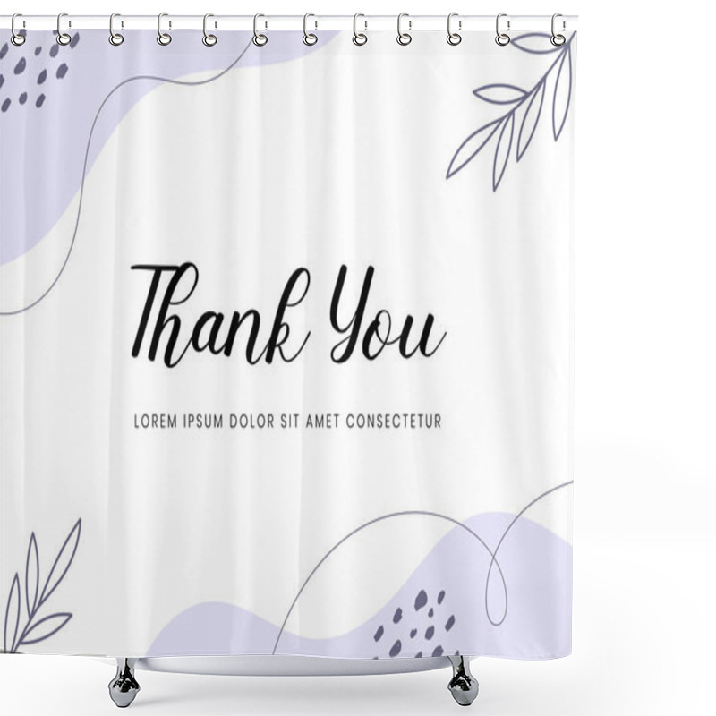 Personality  Abstract Organic Shape With Editable Text Wedding Thank You Card Template. Vector Illustration Shower Curtains