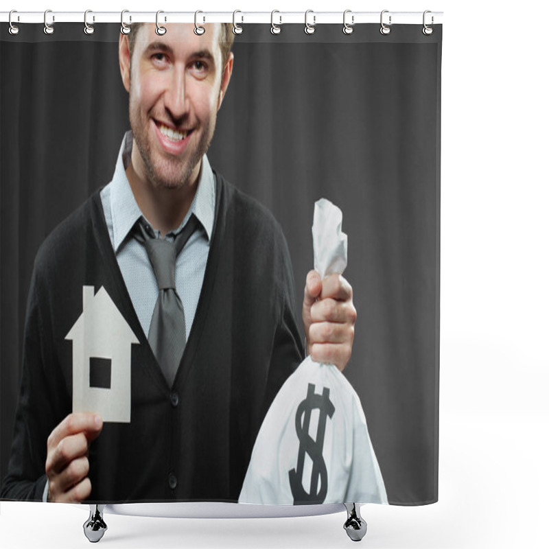 Personality  Businessman Saving For House Shower Curtains