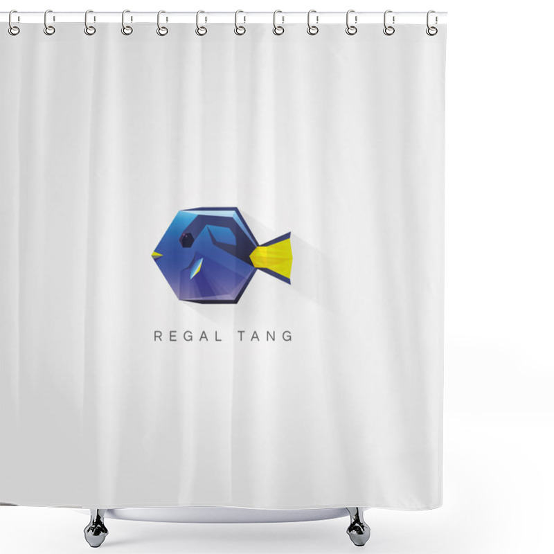 Personality  Blue Tang Fish Logo Shower Curtains