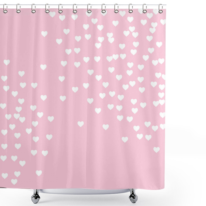 Personality  Heart Confetti Beautifully  Fall On The Background Shower Curtains