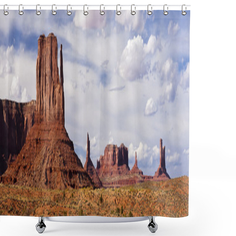 Personality  Sandstone Buttes, Mesas And Spires In Monument Valley Shower Curtains