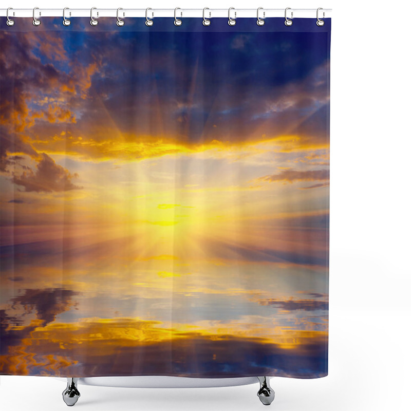 Personality  Sunset On Lake Shower Curtains