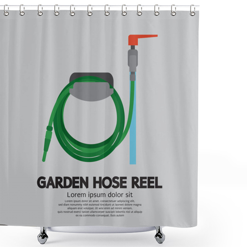 Personality  Garden Hose Reel Vector Illustration Shower Curtains