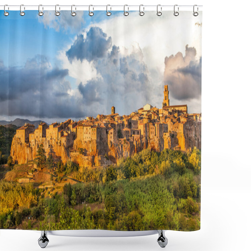 Personality  Medieval Town Of Pitigliano At Sunset, Tuscany, Italy Shower Curtains