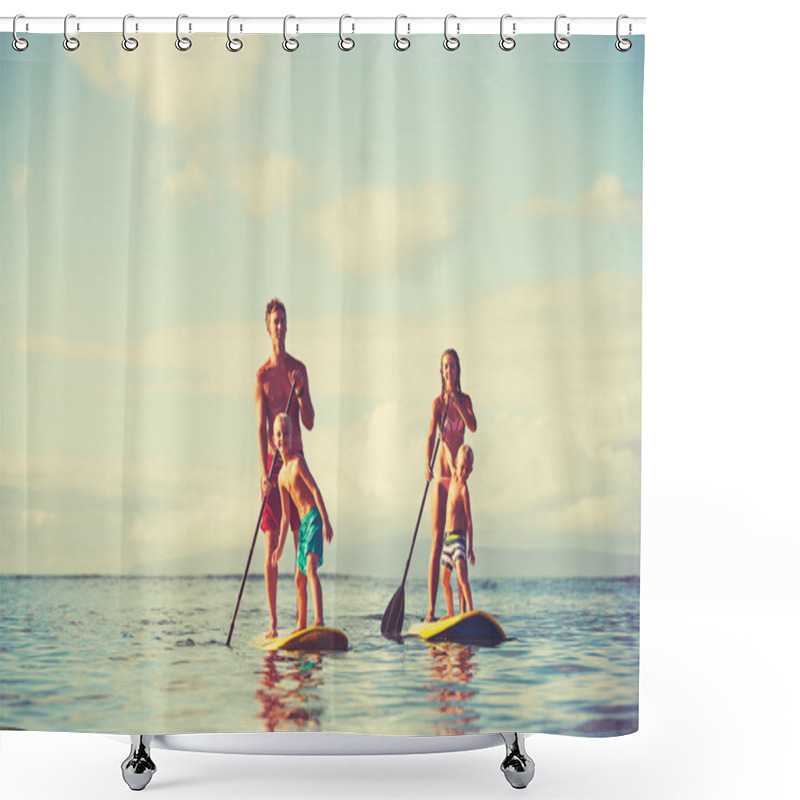 Personality  Family Stand Up Paddling Shower Curtains