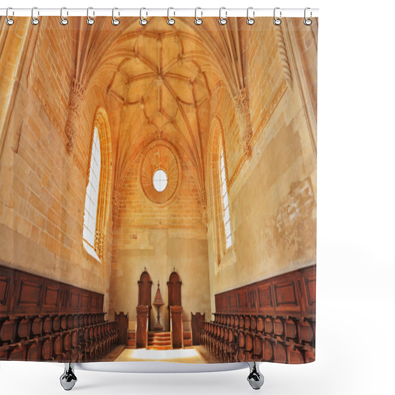 Personality  The Magnificent Chapel With A Rows Of Oak Chairs Shower Curtains