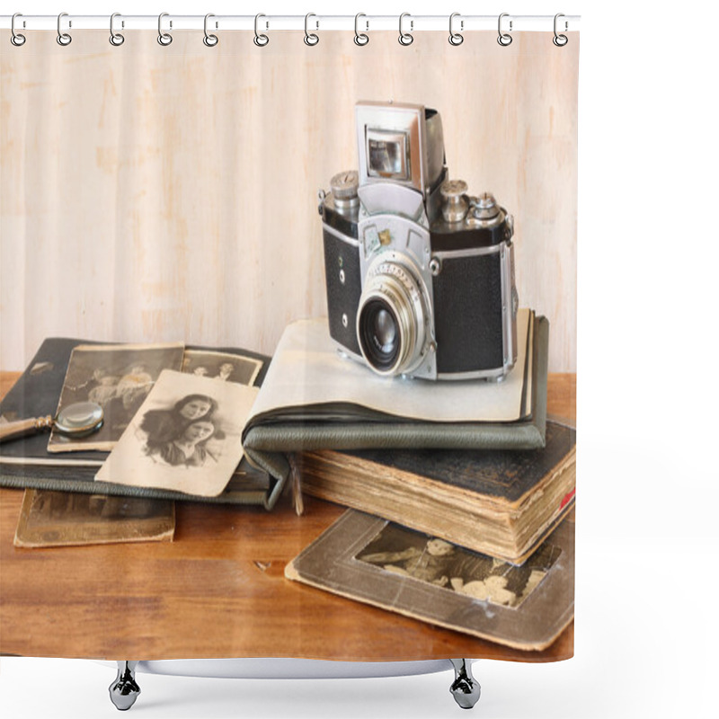 Personality  Old Camera, Antique Photographs Shower Curtains