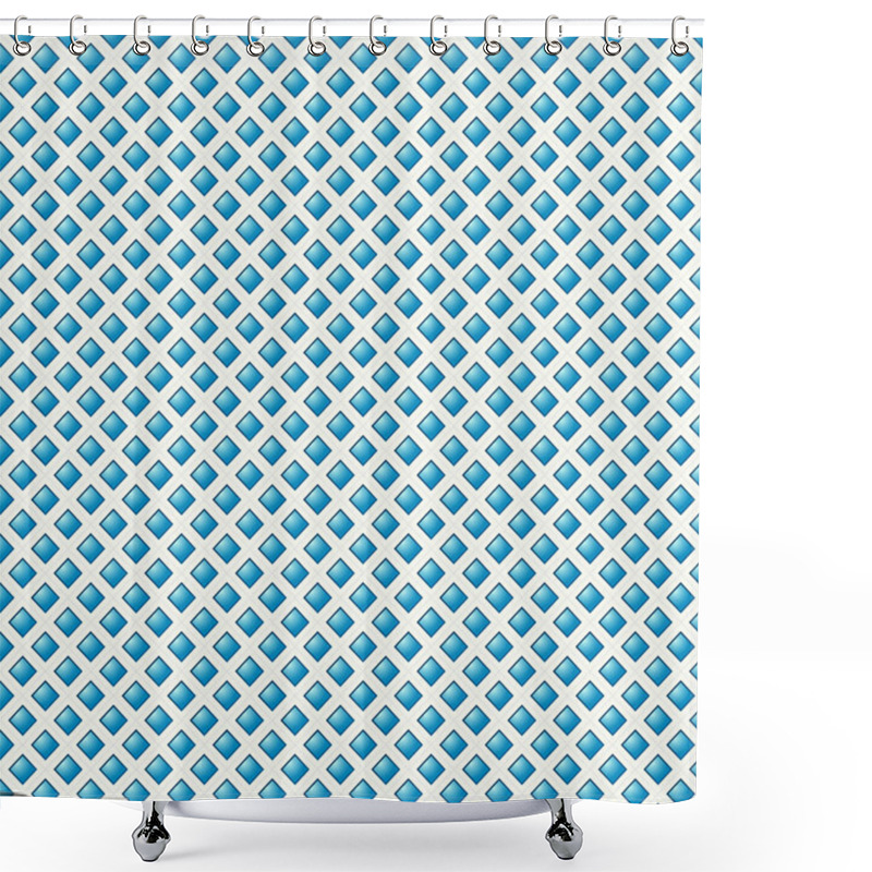 Personality  The Blue Diamond Pattern Shower Curtains