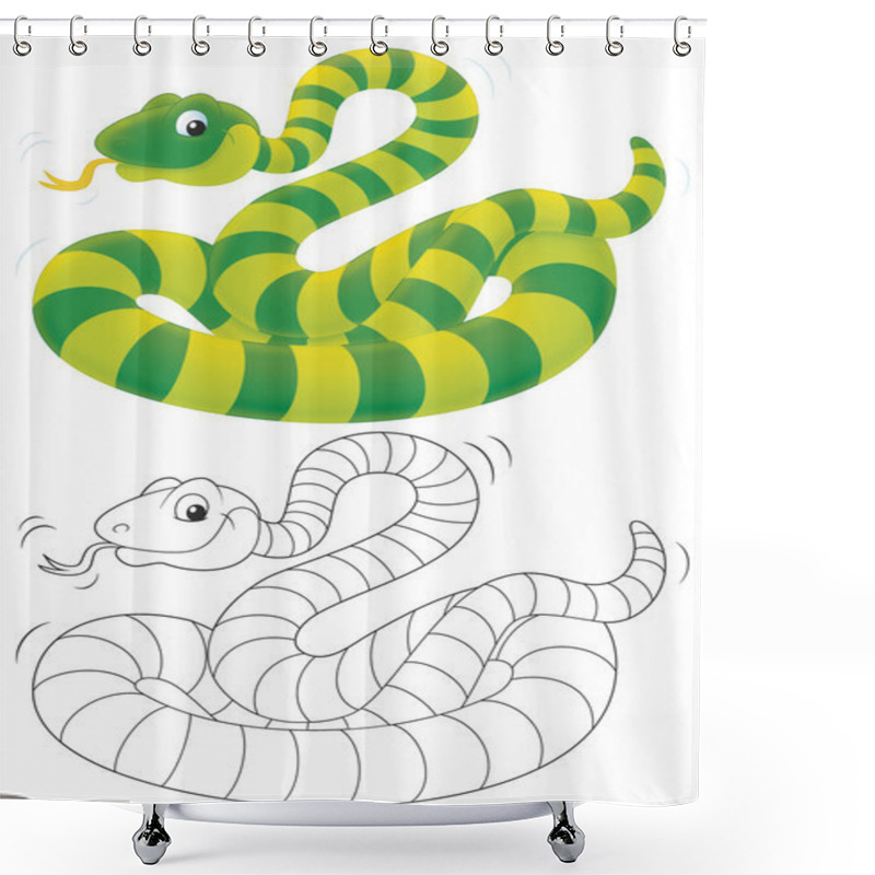 Personality  Striped Snake Shower Curtains