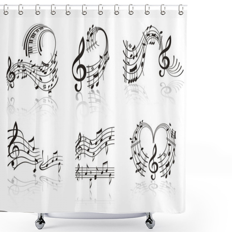 Personality  Music Note . Set. Shower Curtains