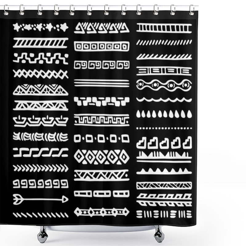 Personality  Borders Collection In Ethnic Style Shower Curtains