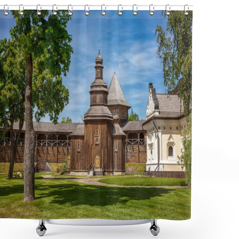 Personality  Reconstruction Of Historic Wooden Fortress And Church In Baturyn, Chernihiv Region, Ukraine Shower Curtains