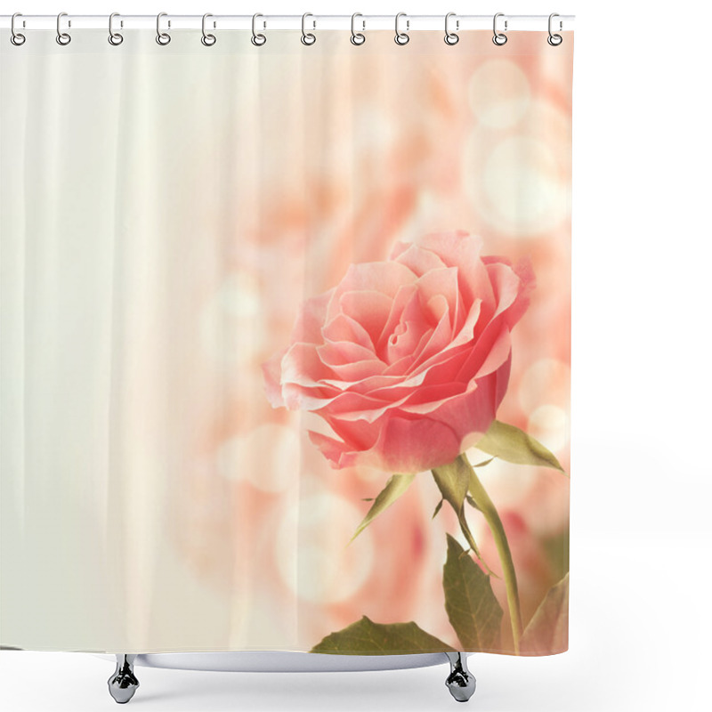 Personality  Beautiful Pink Rose Shower Curtains