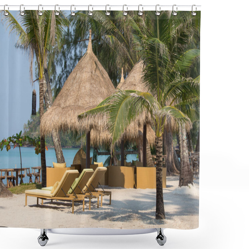 Personality  Beach Chairs In A Tropical Beach, Thailand Shower Curtains