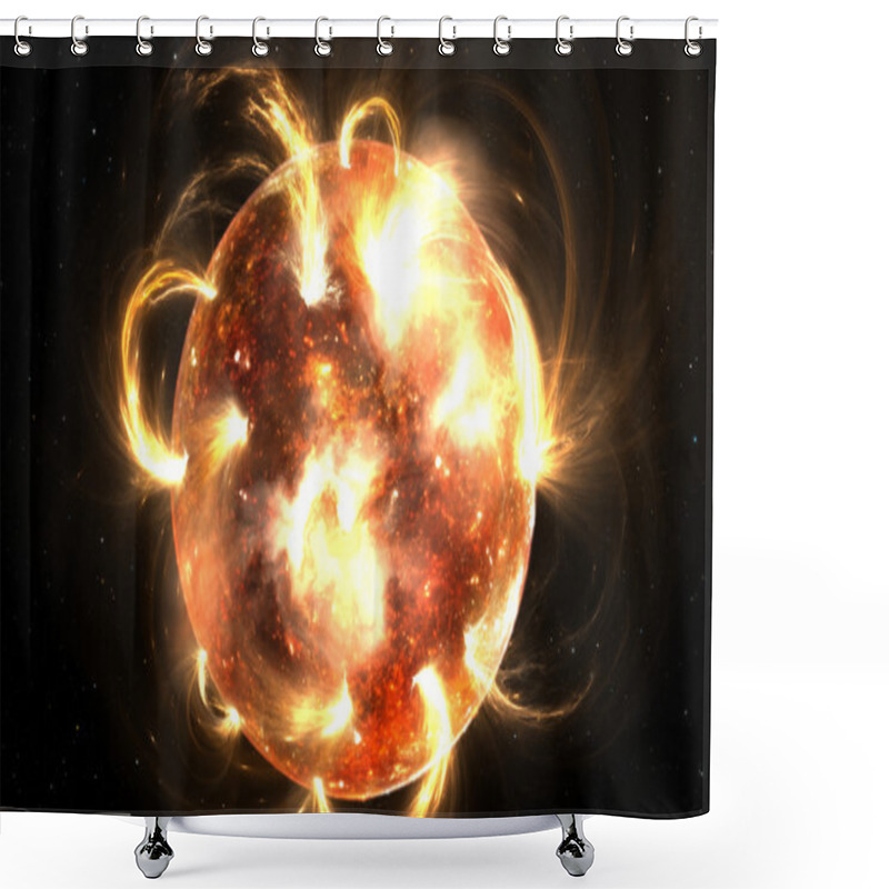 Personality  Sun With Corona. Solar Storm, Solar Flares Shower Curtains