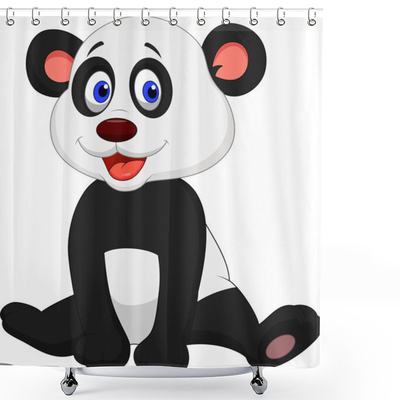 Personality  Cute Baby Panda Cartoon Shower Curtains